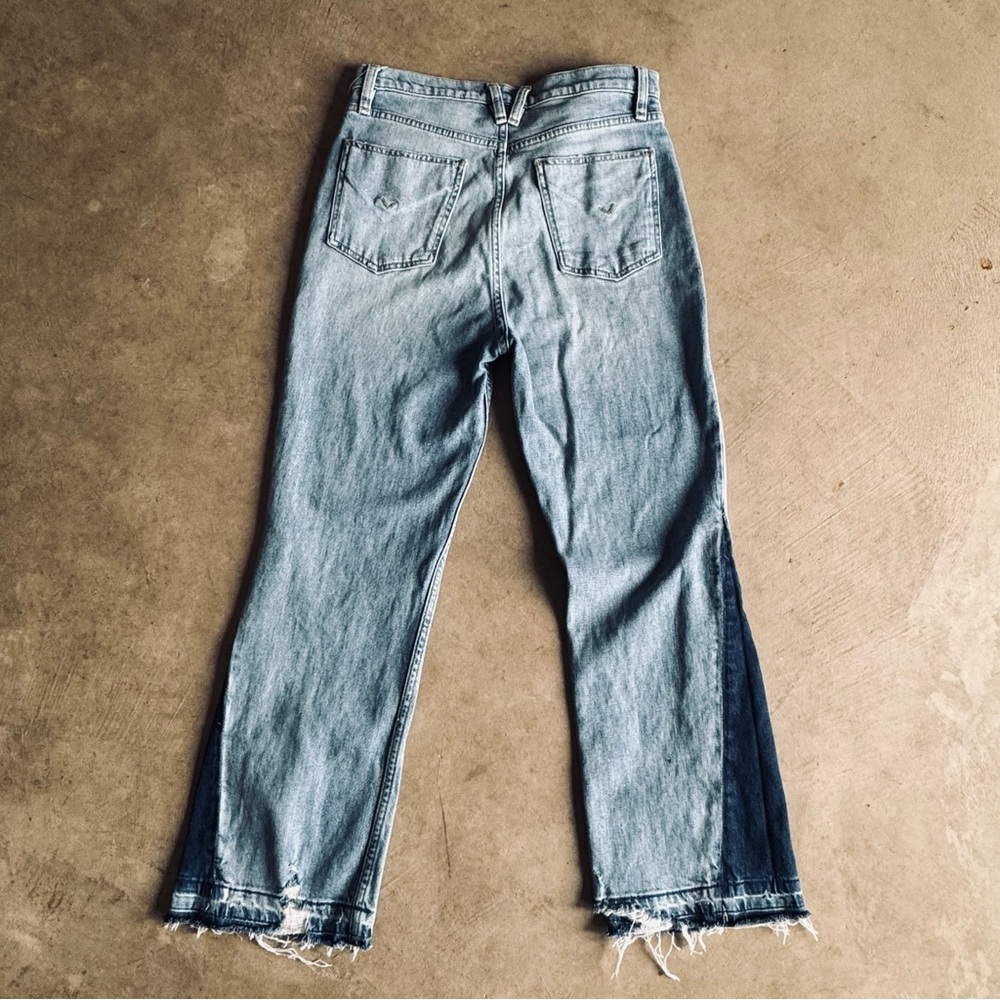 Hudson Jeans Light Wash Distressed Straight Leg Denim with dark hem/cuff/seem 28 - Picture 4 of 13